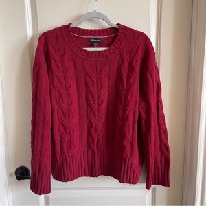 NWT banana Republic Red cable knit sweater size L
